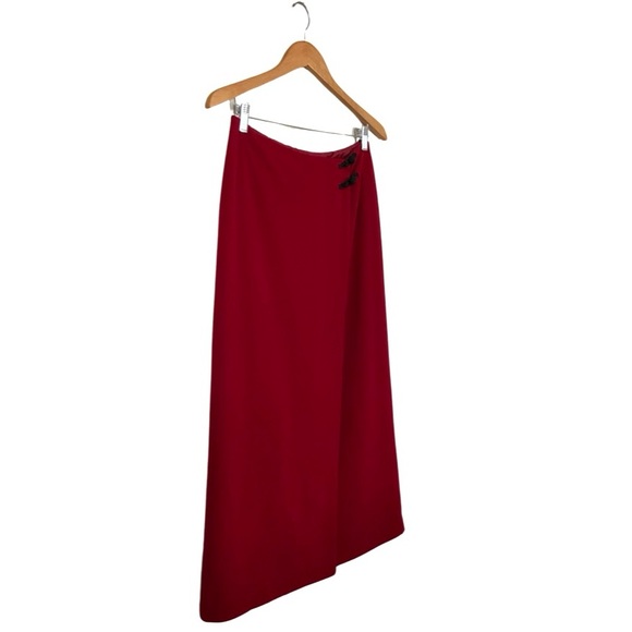 Lauren Ralph Lauren | Vintage Wool Blend Crimson Wrap Skirt - Picture 3 of 14